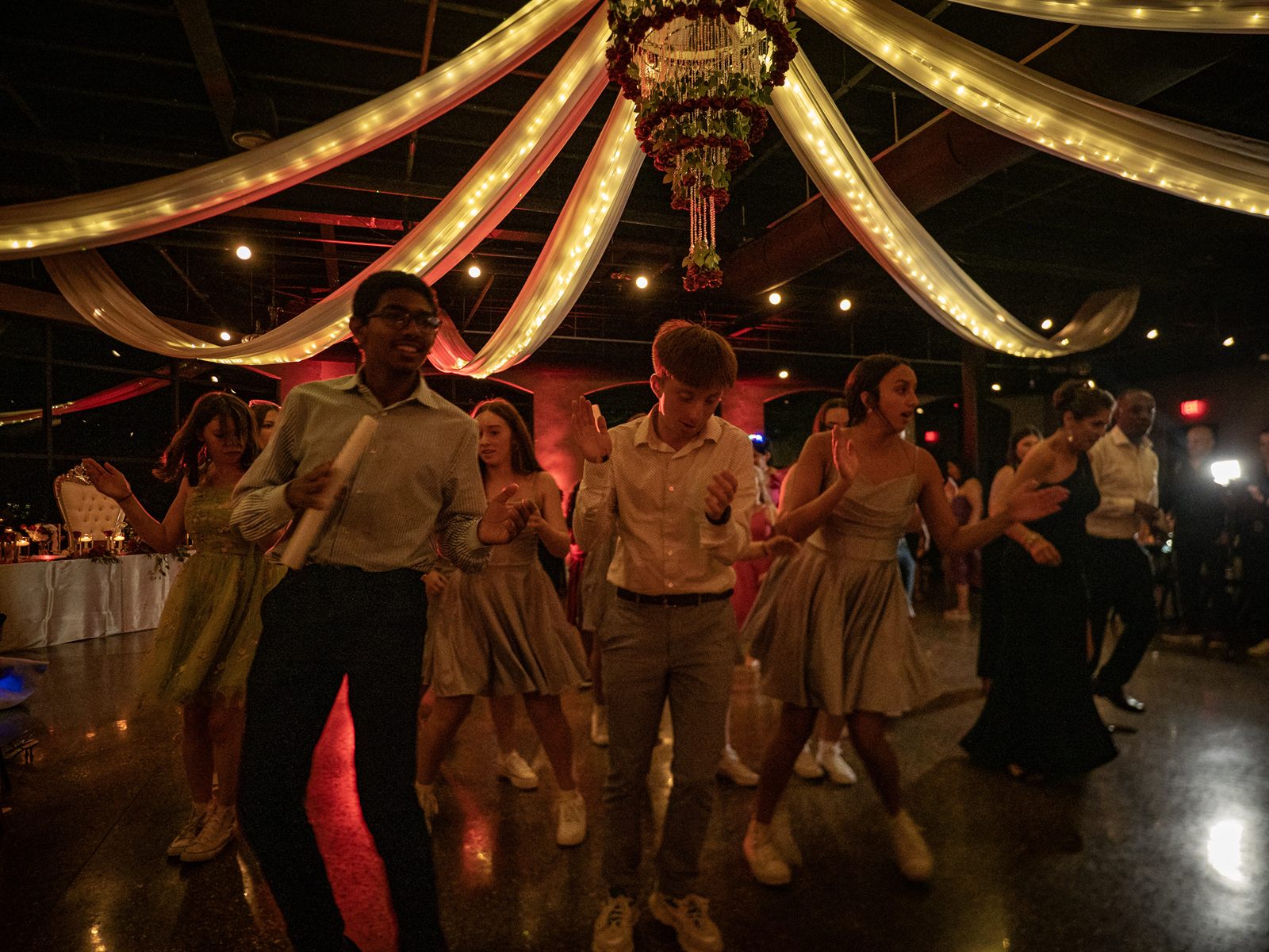 Quinceañera court dancing